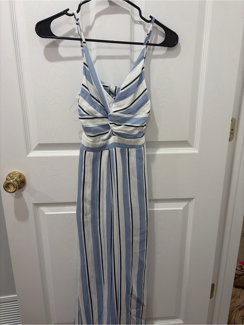 Blue and White Striped jumpsuit